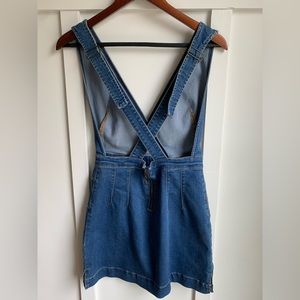 Free People Denim Mini Jumper Dress